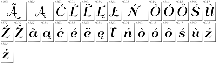 Kashubian - Additional glyphs in font QumpellkaNo12