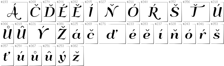 Czech - Additional glyphs in font QumpellkaNo12