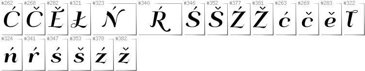 Lower Sorbian - Additional glyphs in font QumpellkaNo12