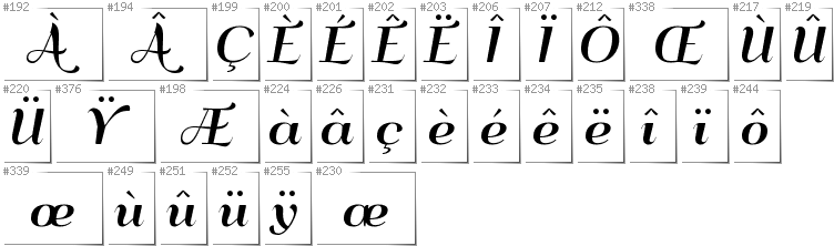 French - Additional glyphs in font QumpellkaNo12