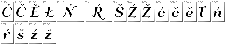 Upper Sorbian - Additional glyphs in font QumpellkaNo12