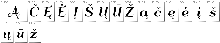 Lithuanian - Additional glyphs in font QumpellkaNo12