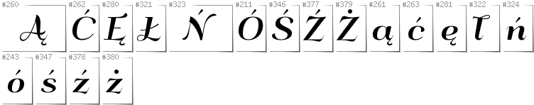 Polski - Dodatkowe glify w foncie QumpellkaNo12