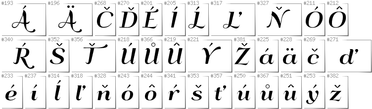 Slovakian - Additional glyphs in font QumpellkaNo12