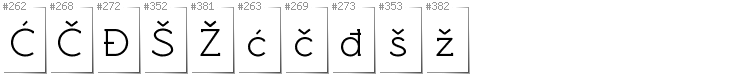 Bosnian - Additional glyphs in font Rawengulk
