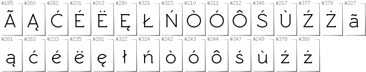 Kashubian - Additional glyphs in font Rawengulk