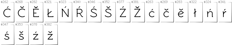 Lower Sorbian - Additional glyphs in font Rawengulk