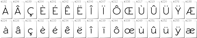 French - Additional glyphs in font Rawengulk