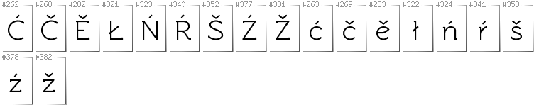 Upper Sorbian - Additional glyphs in font Rawengulk