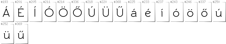 Hungarian - Additional glyphs in font Rawengulk
