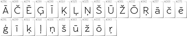 Latvian - Additional glyphs in font Rawengulk