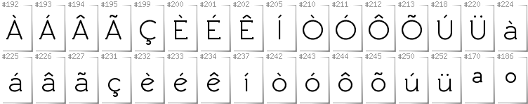 Portugese - Additional glyphs in font Rawengulk