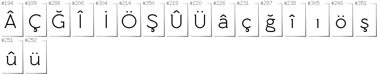 Türkisch - Zusätzliche Zeichen in der Schrift Rawengulk