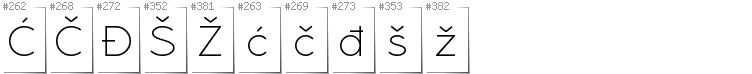 Bosnian - Additional glyphs in font RawengulkSans