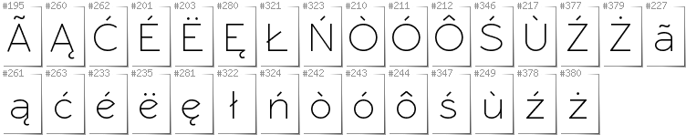 Kashubian - Additional glyphs in font RawengulkSans