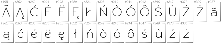 Kaschubisch - Zusätzliche Zeichen in der Schrift RawengulkSans