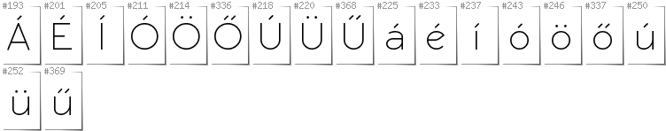 Ungarisch - Zusätzliche Zeichen in der Schrift RawengulkSans