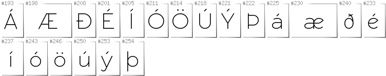 Islandzki - Dodatkowe glify w foncie RawengulkSans