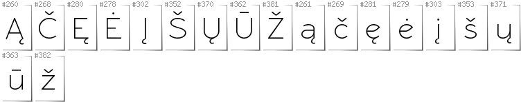 Lithuanian - Additional glyphs in font RawengulkSans