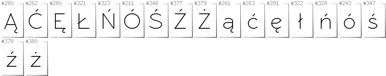 Polnisch - Zusätzliche Zeichen in der Schrift RawengulkSans