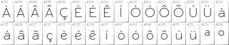 Portugiesisch - Zusätzliche Zeichen in der Schrift RawengulkSans