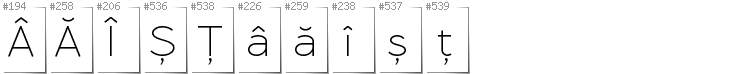 Romanian - Additional glyphs in font RawengulkSans