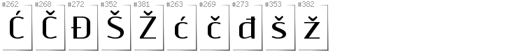 Bosnian - Additional glyphs in font Resagnicto