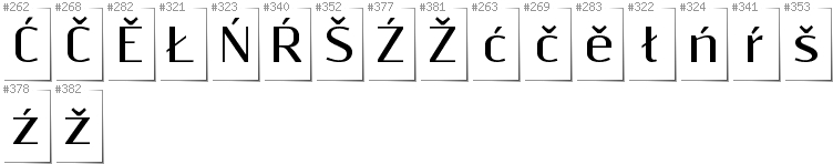 Upper Sorbian - Additional glyphs in font Resagnicto