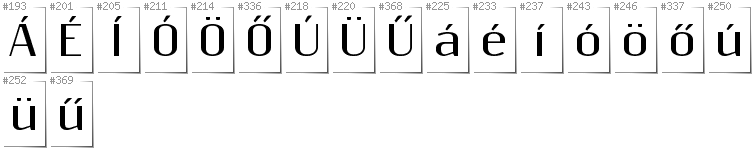 Hungarian - Additional glyphs in font Resagnicto