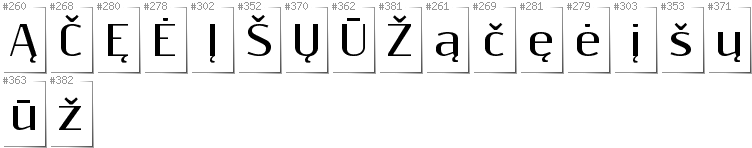 Lithuanian - Additional glyphs in font Resagnicto