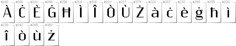 Maltesisch - Zusätzliche Zeichen in der Schrift Resagnicto