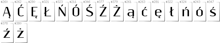 Polish - Additional glyphs in font Resagnicto