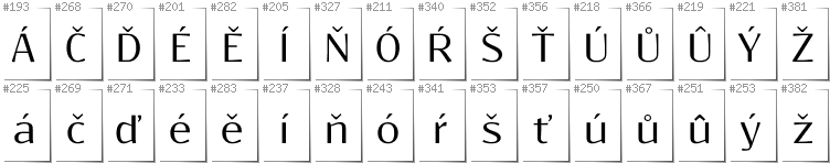 Tschechisch - Zusätzliche Zeichen in der Schrift Resagokr