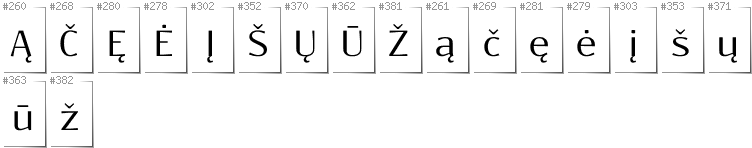 Litauisch - Zusätzliche Zeichen in der Schrift Resagokr