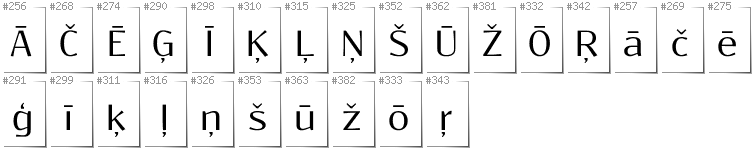 Latvian - Additional glyphs in font Resagokr