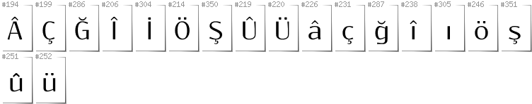 Turkish - Additional glyphs in font Resagokr