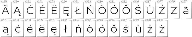 Kashubian - Additional glyphs in font Resamitz