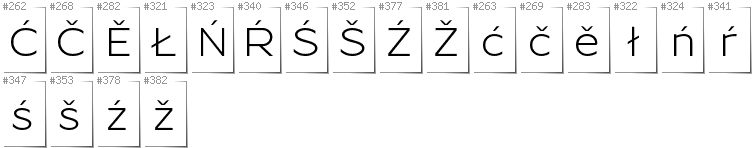 Lower Sorbian - Additional glyphs in font Resamitz