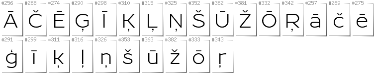 Latvian - Additional glyphs in font Resamitz