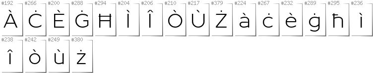 Maltese - Additional glyphs in font Resamitz