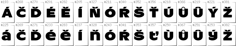 Czech - Additional glyphs in font ResotYg