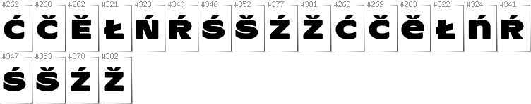 Lower Sorbian - Additional glyphs in font ResotYg