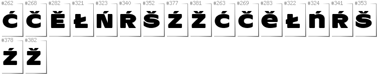 Upper Sorbian - Additional glyphs in font ResotYg