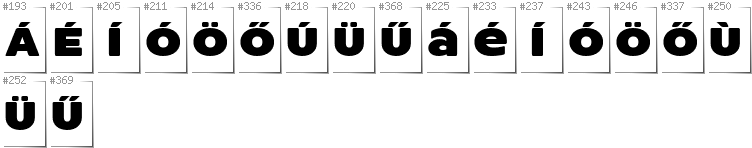 Hungarian - Additional glyphs in font ResotYg