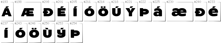 Islandzki - Dodatkowe glify w foncie ResotYg