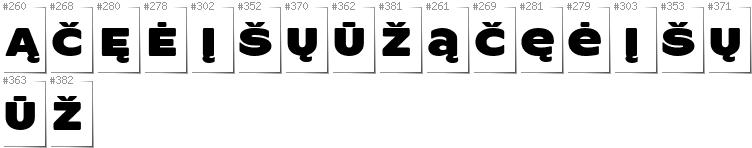 Lithuanian - Additional glyphs in font ResotYg