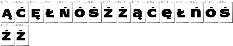 Polish - Additional glyphs in font ResotYg