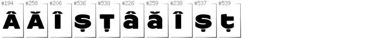 Romanian - Additional glyphs in font ResotYg