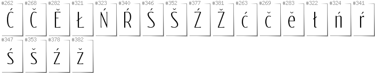 Lower Sorbian - Additional glyphs in font Reswysokr