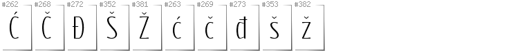 Croatian - Additional glyphs in font Reswysokr